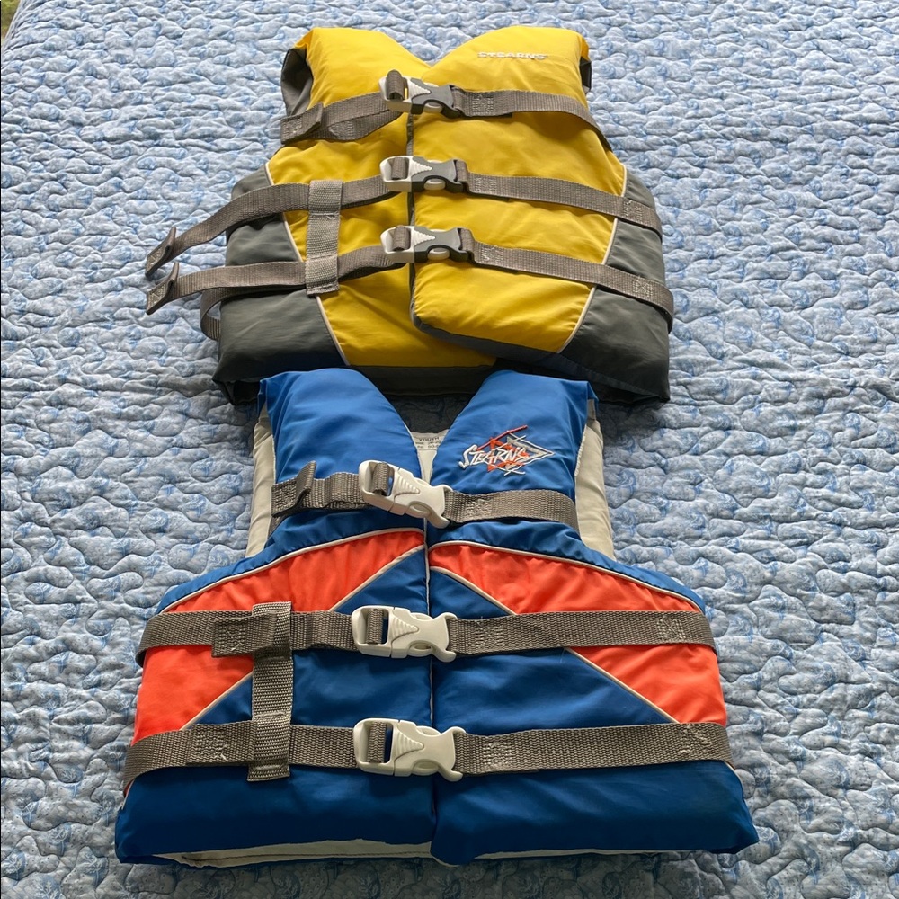 Youth Life Jackets - Blue and Red/Yellow and Gray